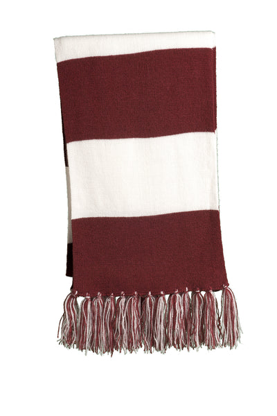 Embroidered Morehouse Maroon and White Scarf