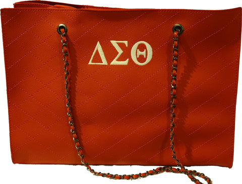 Embroidered Delta Sigma Theta Red Quilted 2 in 1 Tote