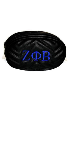 Embroidered Zeta Phi Beta Black Belt Bag