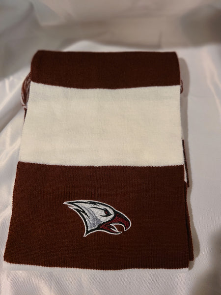Embroidered NCCU Maroon and White Scarf